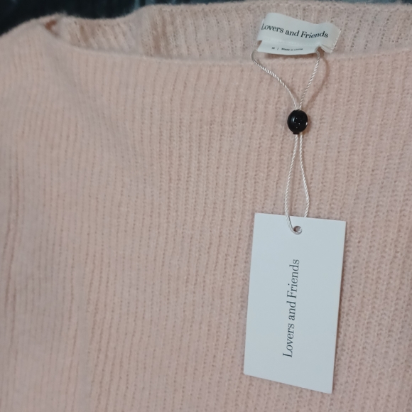 Peach Sweater Med Boat Neck Fuzzy Soft - Picture 3 of 7